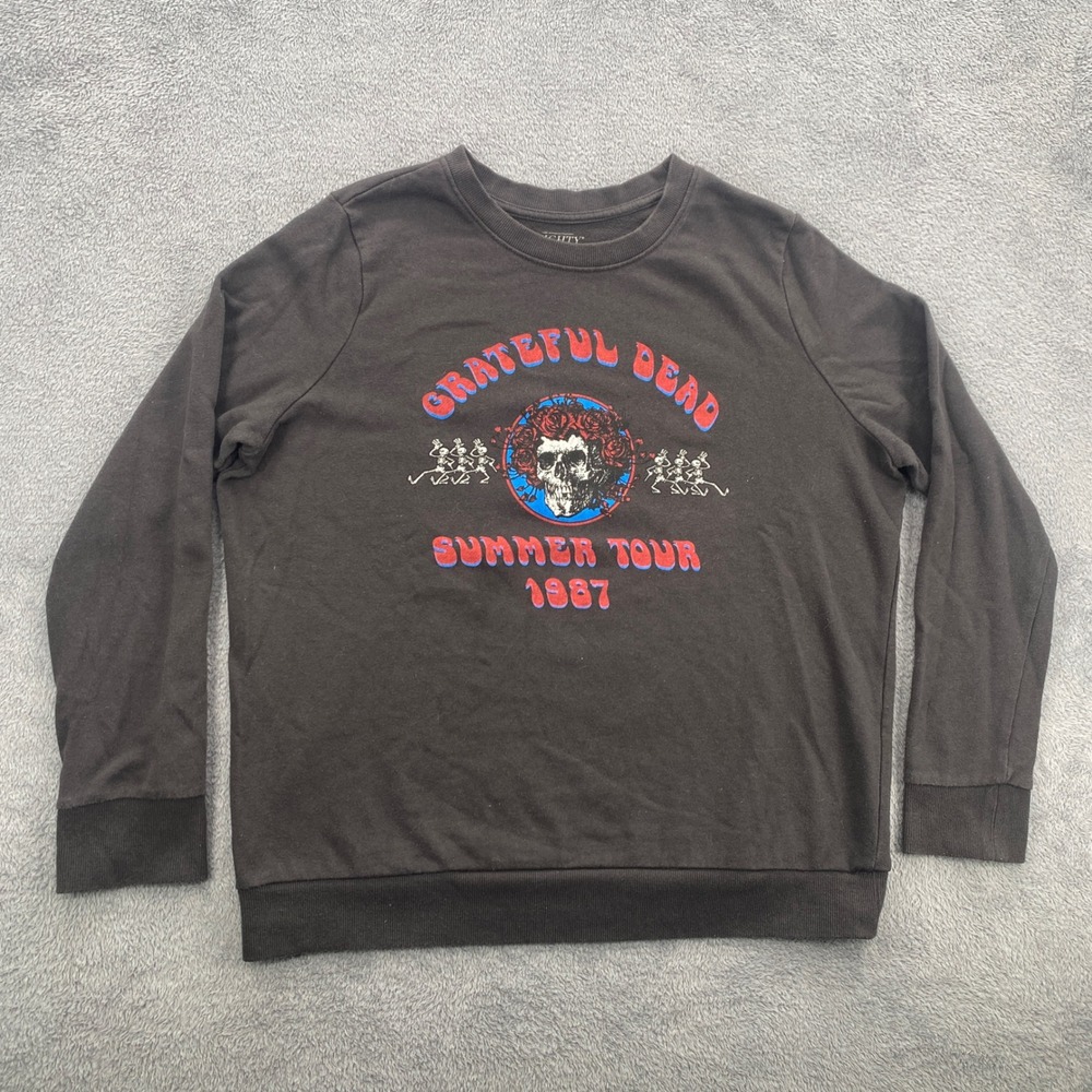 Mighty Fine Grateful Dead Sweatshirt Mens XL Black Summer Tour 1987 Graphic